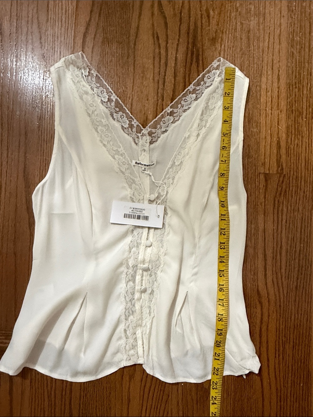 Reformation Cristina Sleeveless Blouse Ivory New - Picture 14 of 15
